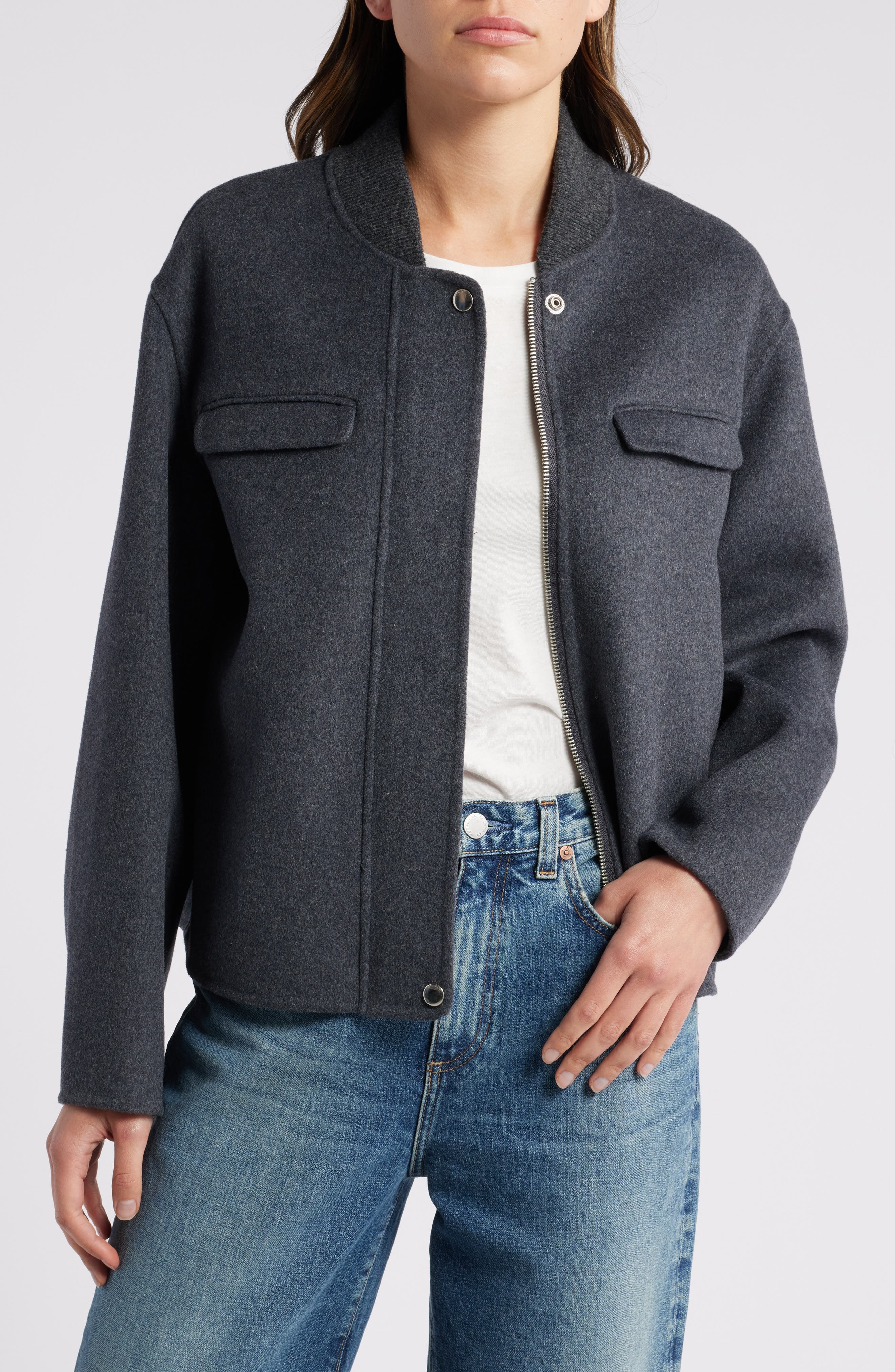 Rails Kinsley Wool Blend Jacket In Charcoal