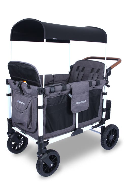 WonderFold W4 Luxe 4-Passenger Multifunctional Stroller Wagon Bonus Pack in Grey