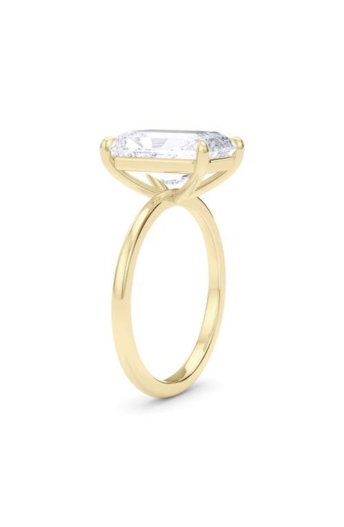 Hautecarat Radiant Cut Lab Created Diamond Ring In 2.50 Ctw 18k Yellow Gold