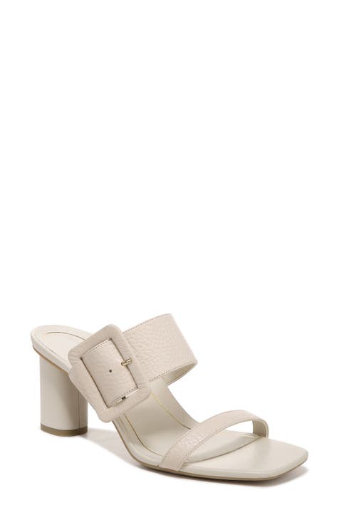 block heel sandals ivory