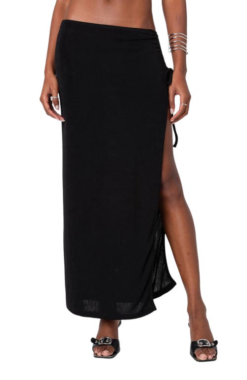 Shop Edikted Goldie Slit Maxi Skirt In Black