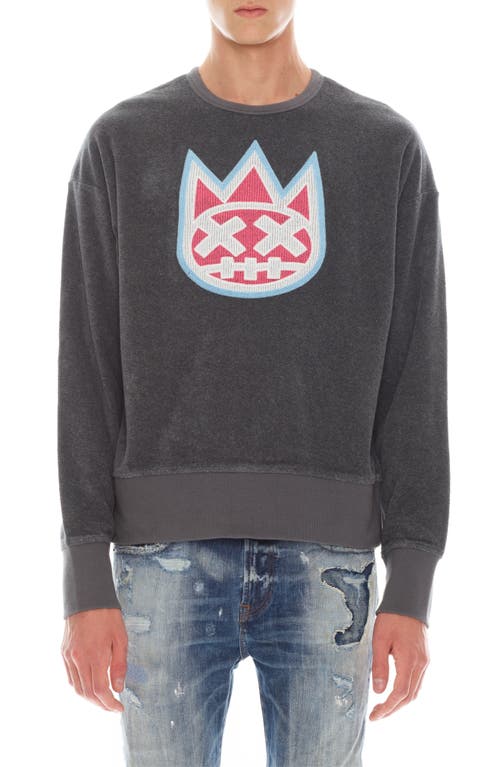 Cult of Individuality Shimuchan Logo Embroidered Sweatshirt Charcoal at Nordstrom,