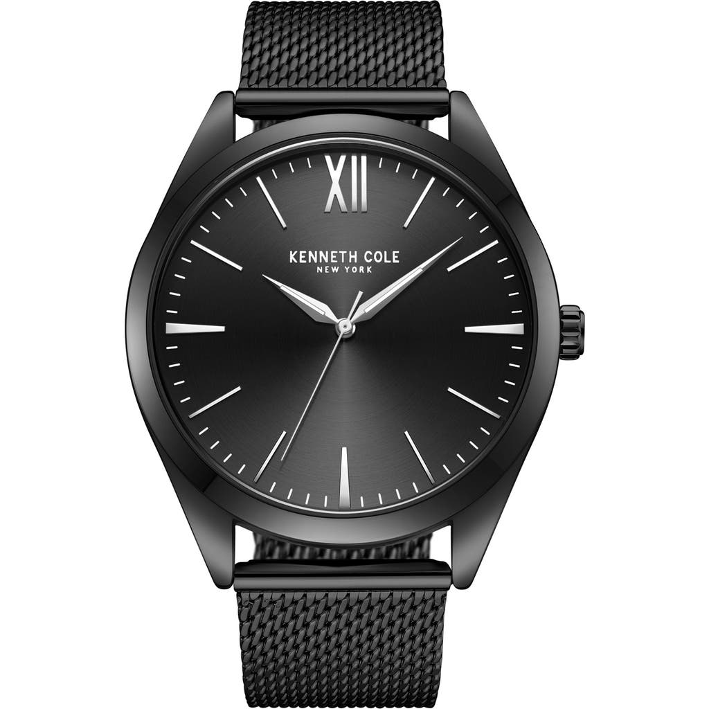 Kenneth Cole Classic Mesh Strap Watch, 44mm In Black