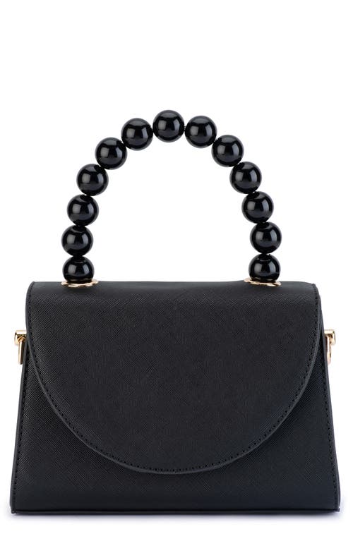Wendy Acrylic Bead Top Handle Bag in Black