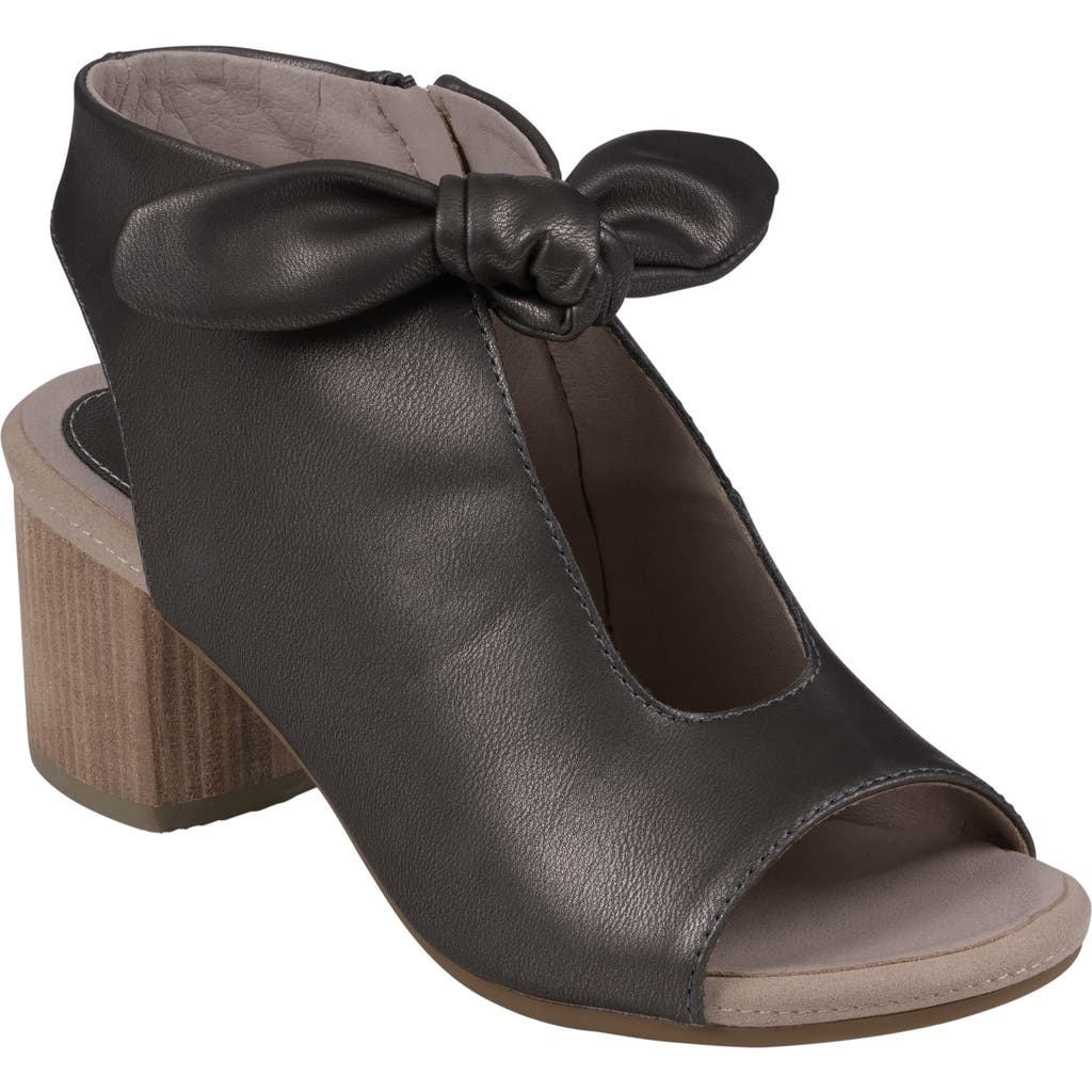 Good Choice New York Kimora Bow Block Heel Bootie In Pewter