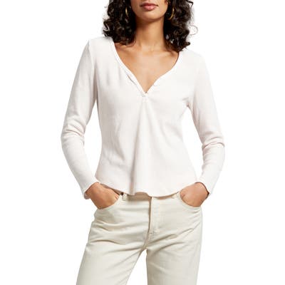 Michael Stars Briann Thermal Henley Tee, White