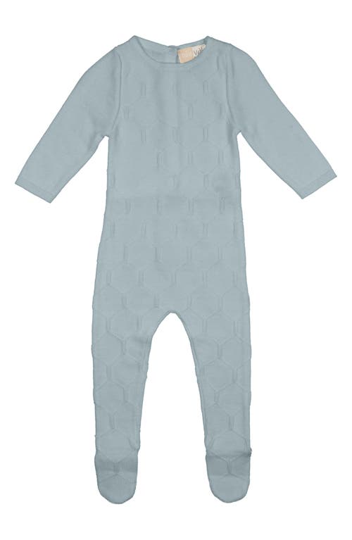 Manière Honeycomb Cotton Footie Aqua at Nordstrom,