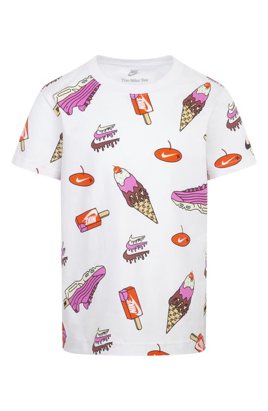 Shop Nike Kids' Food Print T-shirt In White