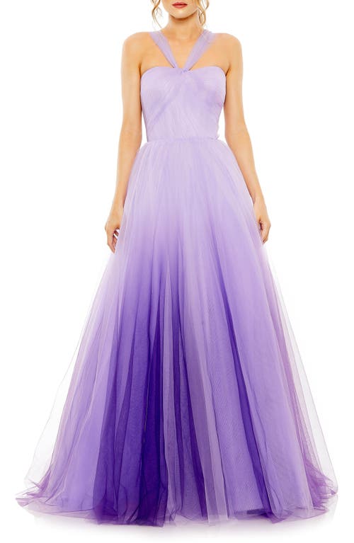Mac Duggal Ombre Tulle Gown Purple at Nordstrom,