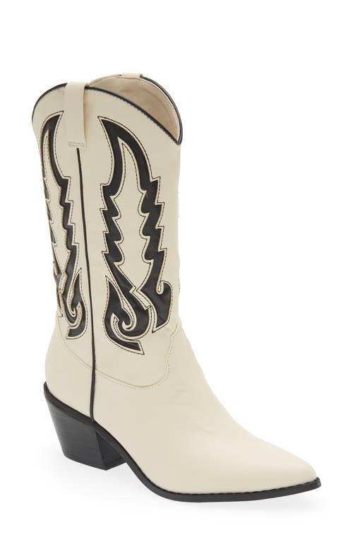 Shop Billini Norva Western Pointed Toe Boot In Bone/black