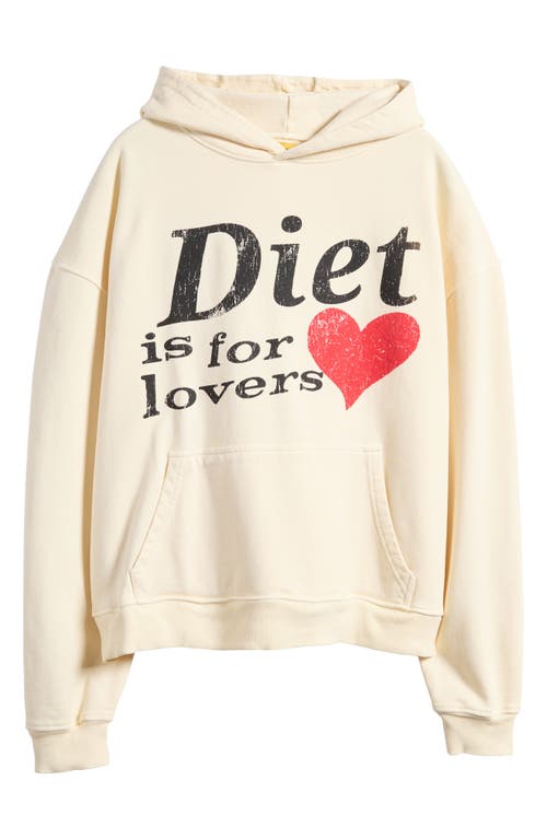 Shop Diet Starts Monday Lovers Cotton Graphic Hoodie In Antique White