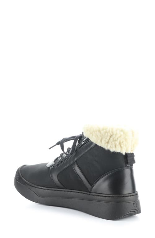 Softinos By Fly London Faux Shearling Bootie In Black Smooth Leather
