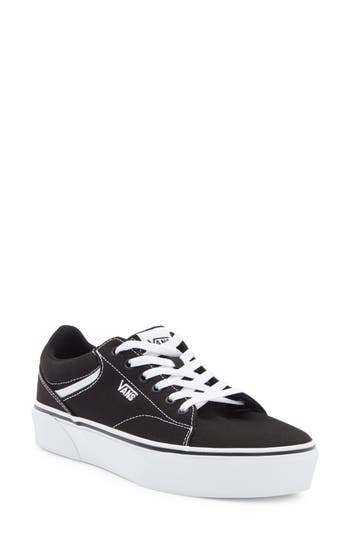 Vans Seldan Platform Sneaker In Canvas Black/white