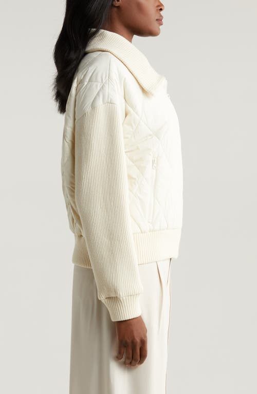 Shop Zella Hybrid Zip Front Jacket In Ivory Egret