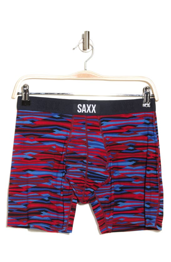 Saxx Ultra Super Soft Relaxed Fit Boxer Briefs In Rough Terrain- Cherry