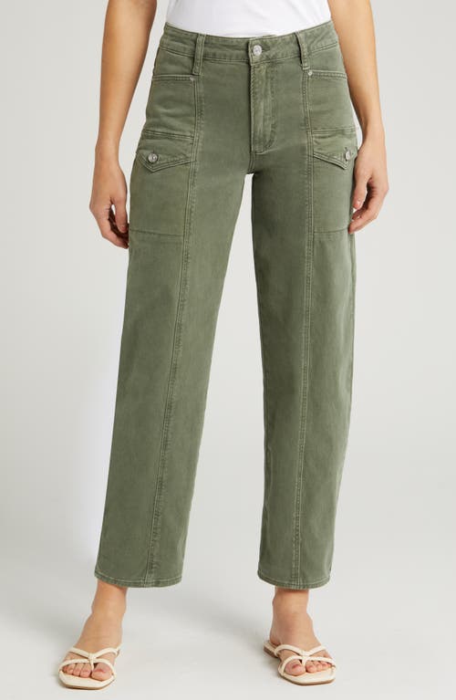 PAIGE Alexis High Waist Tapered Cargo Jeans Vintage Ivy Green at Nordstrom,
