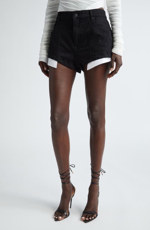 Denim Shorts in Black/White