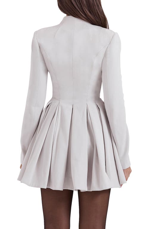 House Of Cb Heiress Plunge Neck Long Sleeve Fit & Flare Dress In Wind Chime