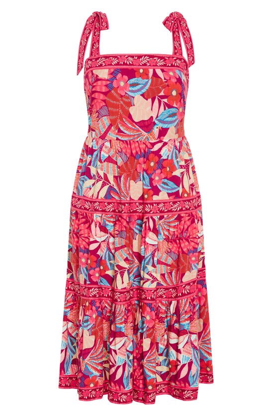 City Chic Paradiso Floral Maxi Sundress In Paridiso