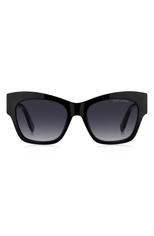 Marc Jacobs Marc 762s Acetate Rectangle Sunglasses In Black/dark Grey