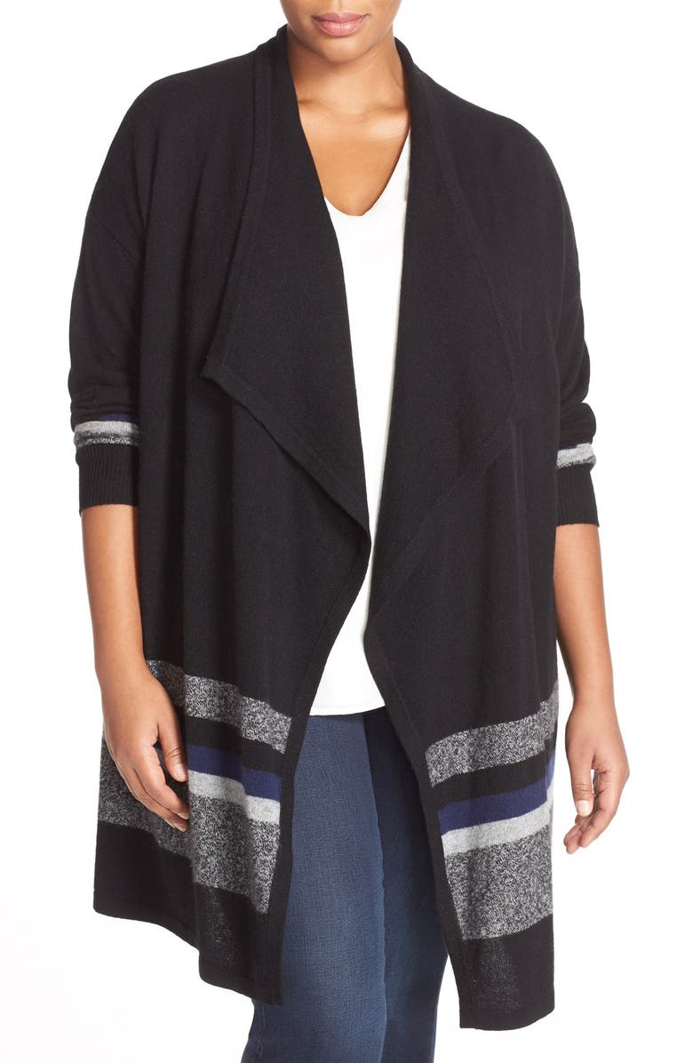 Halogen blouson sleeve long cashmere cardigan Clearance