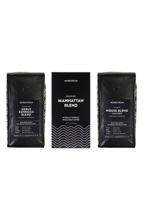 Nordstrom Ethically Sourced Assorted 3-Pack Whole Bean Coffee in Black