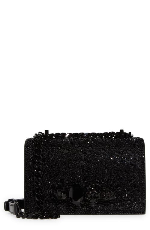 Alexander McQueen Mini Jeweled Crystal Embellished Leather Satchel in Black at Nordstrom