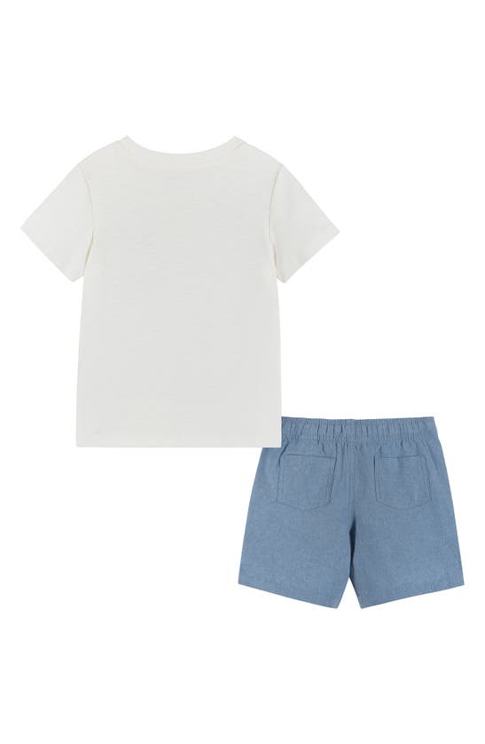 Shop Andy & Evan Kids' T-shirt & Shorts Set In Grey Stripe