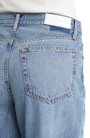 Blue Low Rider slit-hem flared jeans, Re/Done