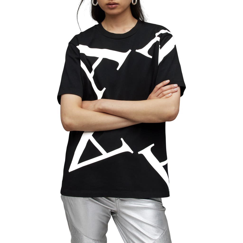 Allsaints A Star Graphic T-shirt In Black