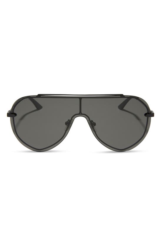 Shop Diff Imani 139mm Gradient Shield Sunglasses In Black / Grey