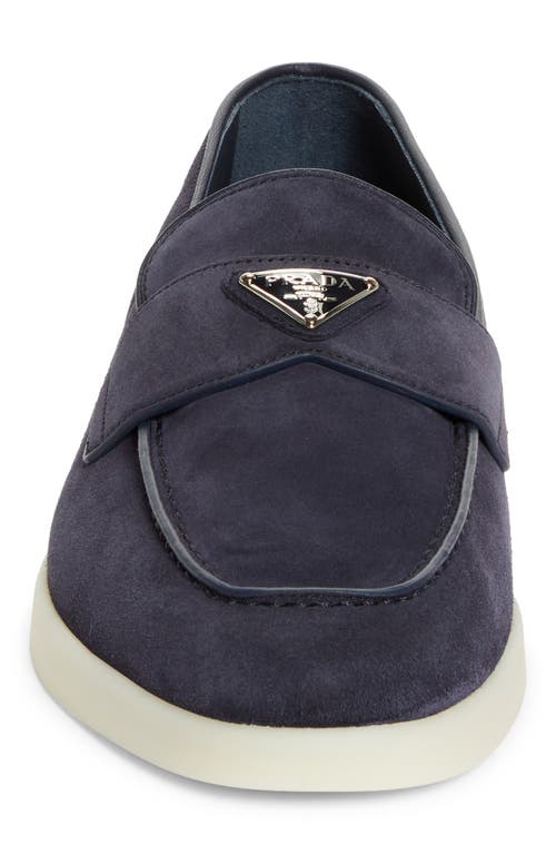 Shop Prada Saint Tropez Loafer In Bleu