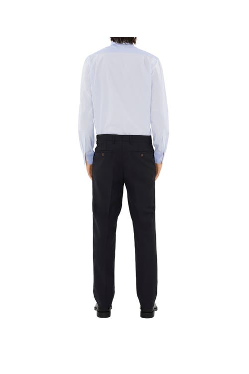 Burberry Classic Fit Triple Stud Wool Mohair Tailored Trousers In Navy