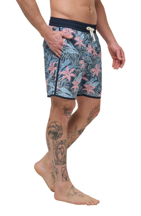 Shop Travismathew Summer Glow Swim Trunks In Heather Total Eclips