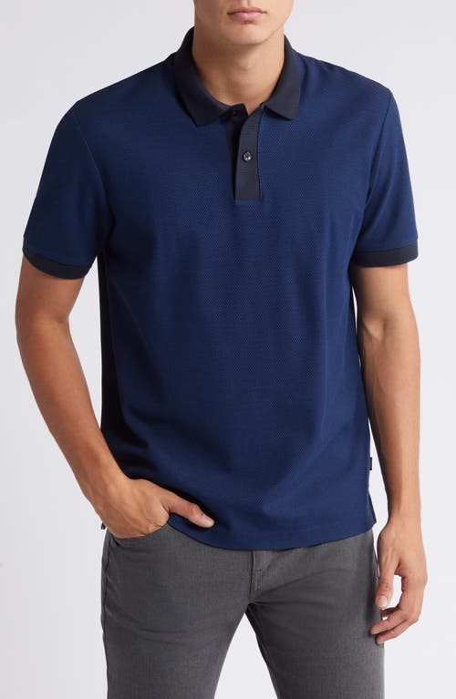 Shop Hugo Boss Boss Phillipson Slim Fit Cotton Polo In Dark Blue