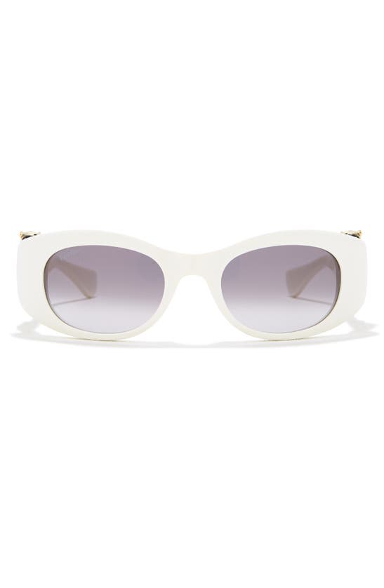 Shop Cartier 51mm Polarized Cat Eye Sunglasses In White