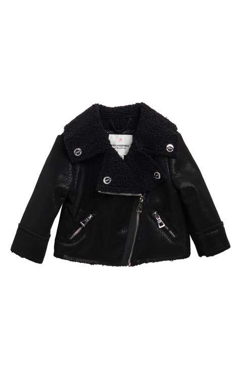 Black Leather Jackets Kids, Kids Leather Jacket Outerwear