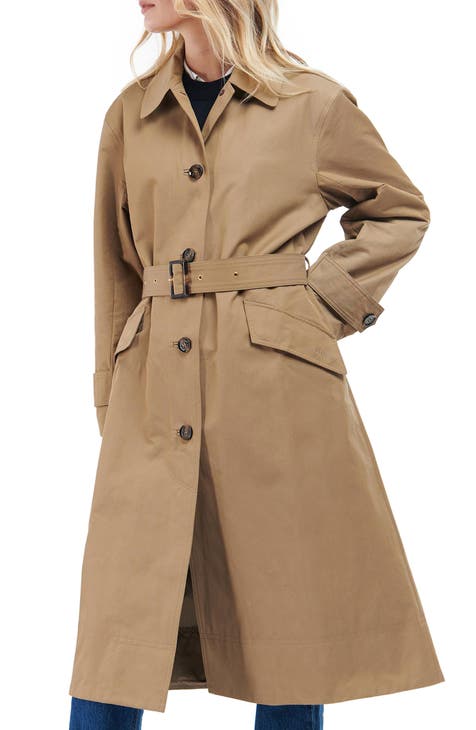 Beige Korence cropped cotton-blend trench coat