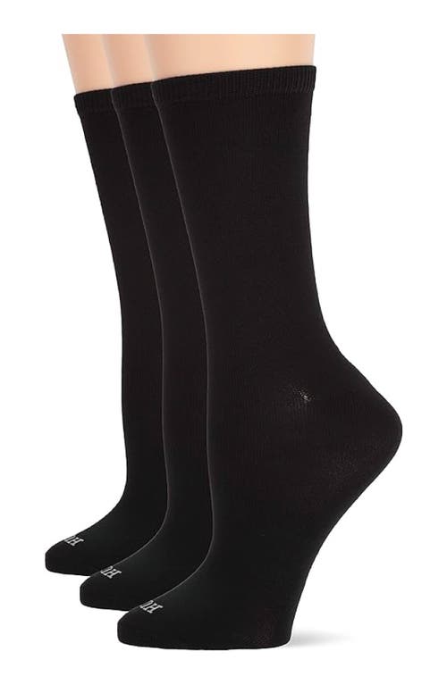 Hue Assorted 3-Pack Supersoft Crew Socks in Black at Nordstrom