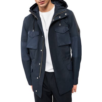 Mackage Warren Hooded Rain Jacket, Blue