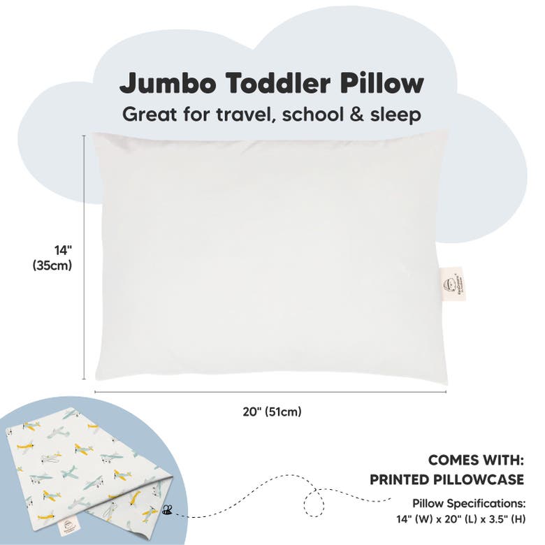 Shop Keababies Jumbo Toddler Pillow With Pillowcase In Plane