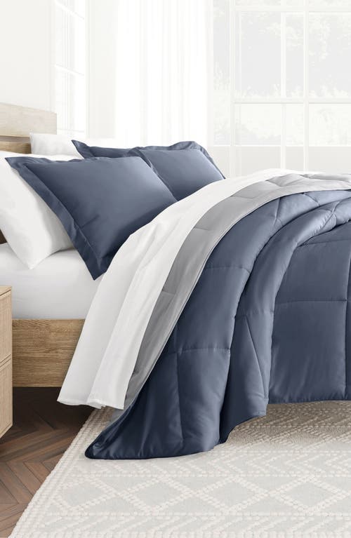 Homespun Premium Down Alternative Reversible Comforter Set In Stone/light Gray