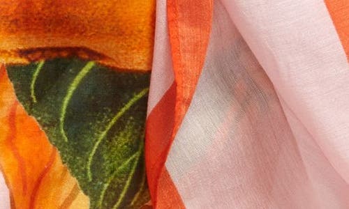 Echo Orangerie Cotton & Silk Square Scarf In Peony