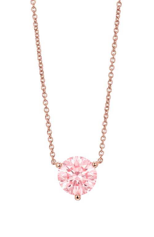 1.5-Carat Lab Grown Diamond Pendant Necklace in Pink/14K Rose Gold