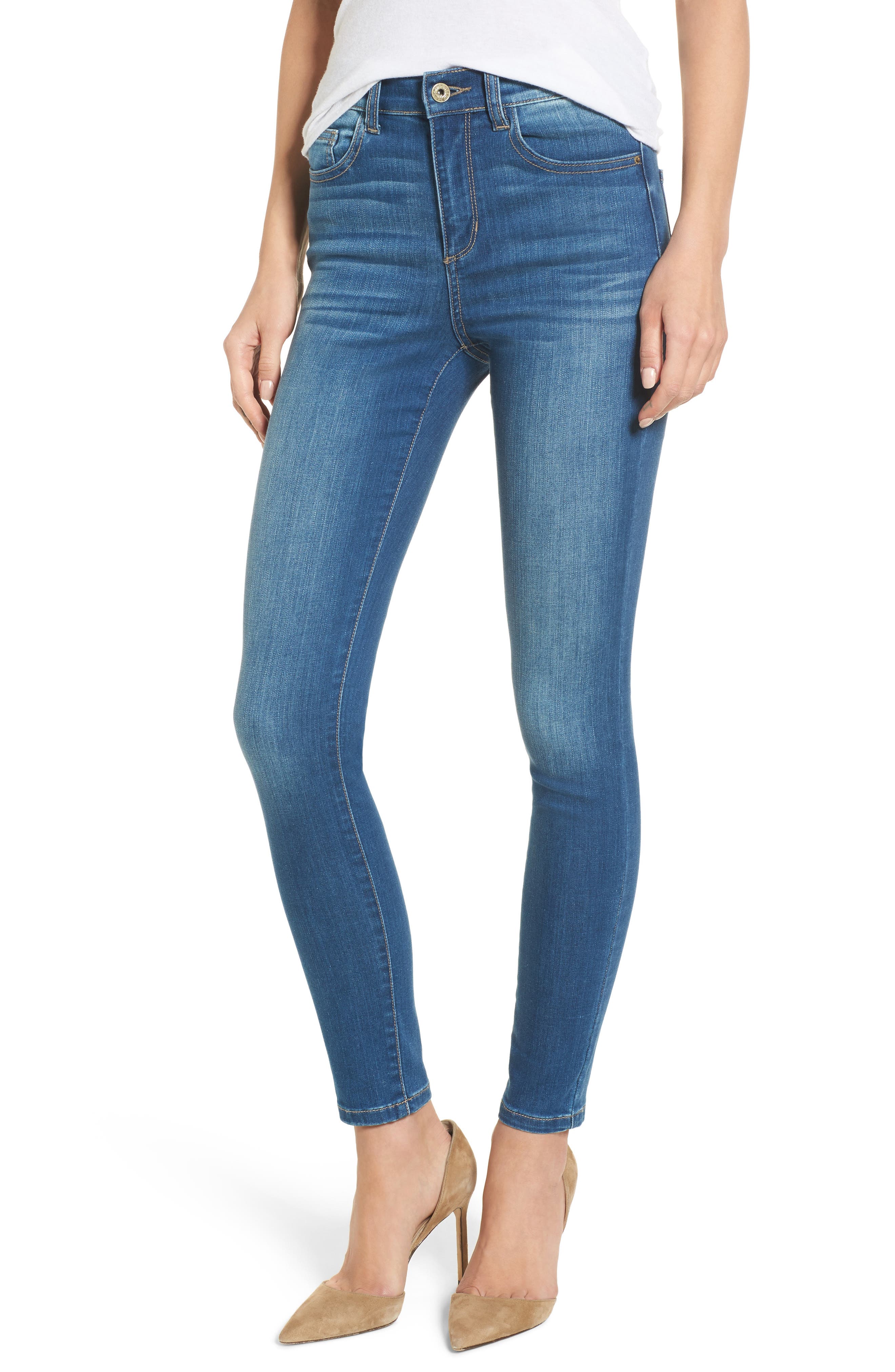 black high waisted stretch skinny jeans