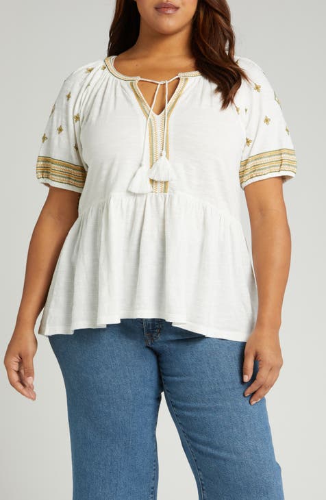 Lucky Brand Palm Leaf Tank Top - Plus Size Only - Women's Tank Tops in  Natural Multi