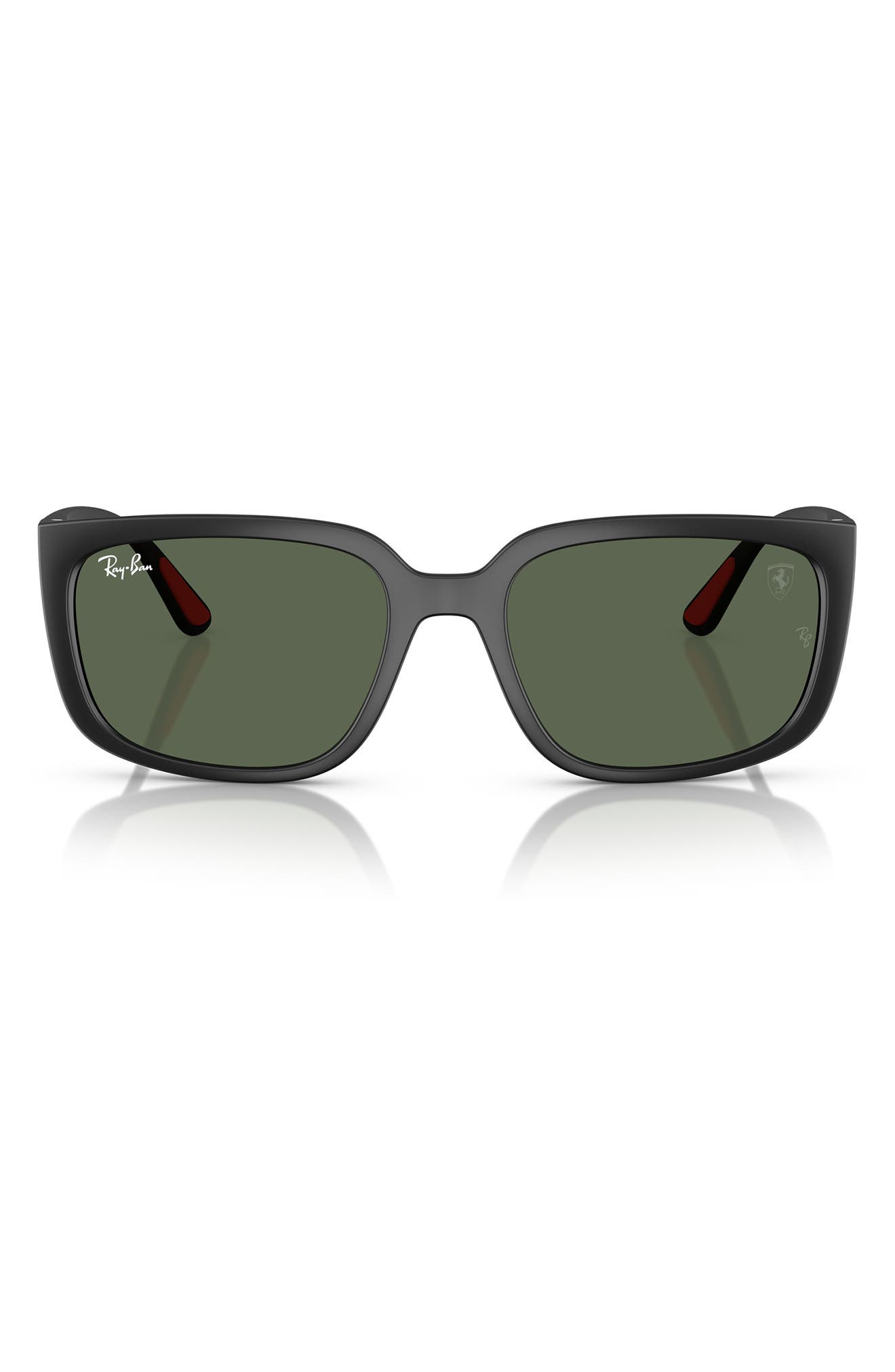 Ray-Ban x Scuderia Ferrari 57mm Square Sunglasses in Matte Black 