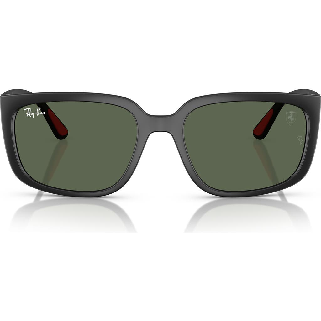 Ray Ban Ray-ban X Scuderia Ferrari 57mm Square Sunglasses In Matte Black