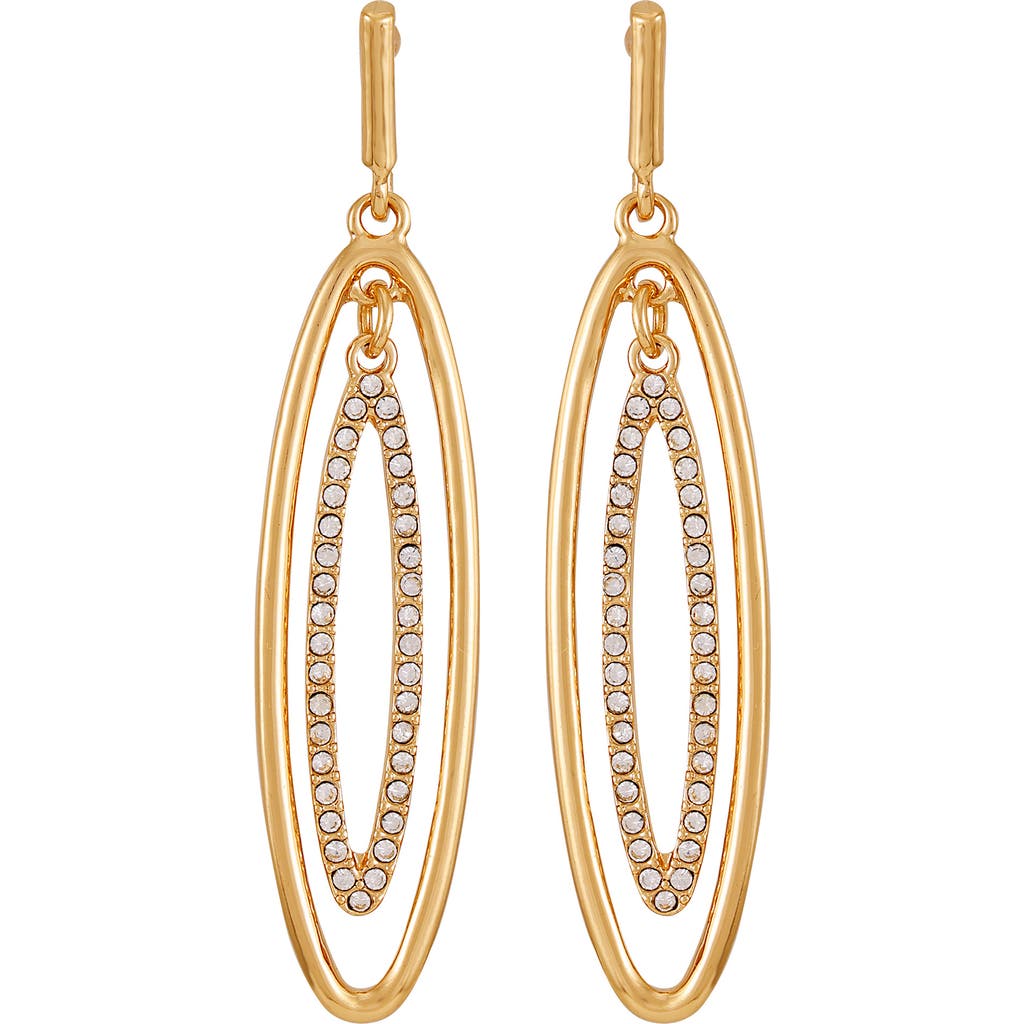 Vince Camuto Crystal Linear Drop Earrings In Gold Tone