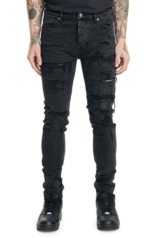 Ksubi Van Winkle Black Dynamite Distressed Stretch Skinny Jeans at Nordstrom, Size 30